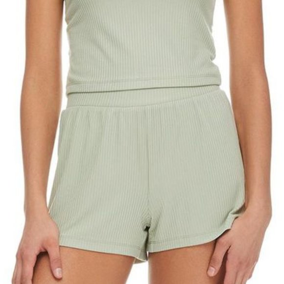 Ribbed Sleep Shorts Green (M) - Picture 1 of 3